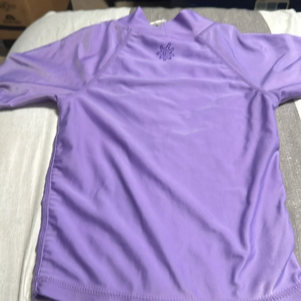 UV Skinz UPF 50 Purple Ocean Swim Shirt Rashguard Size 4T Seahorses